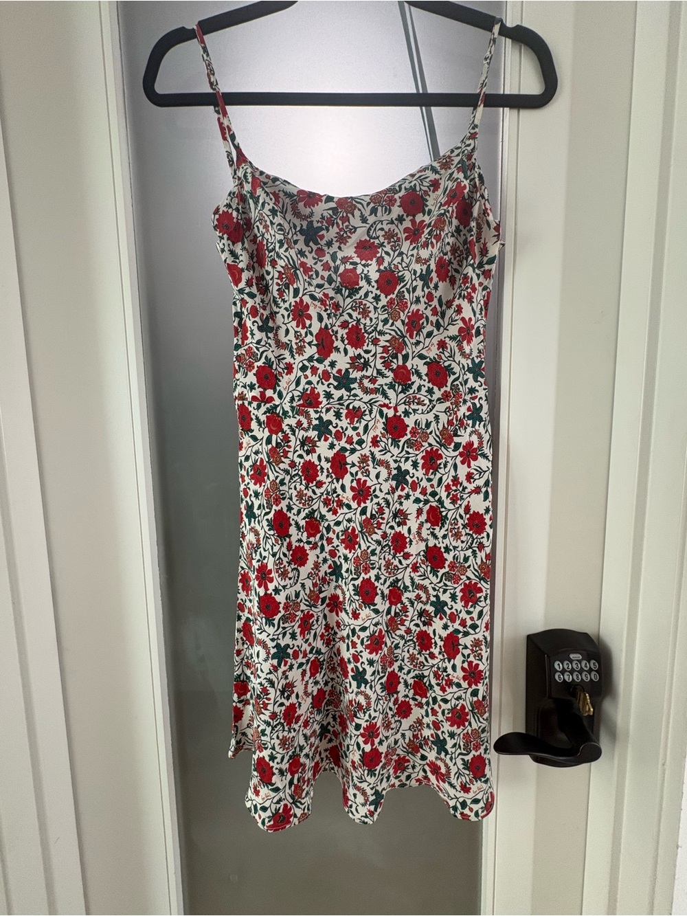 Realisation Par White Floral Mini Dress with Red Flowers